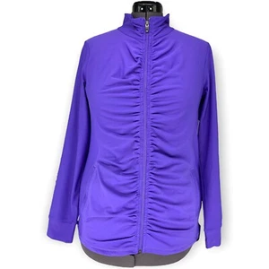 NWT Xersion Zip Up 4-Way Stretch Quick Dry Lively Purple Jacket Size Large - Picture 1 of 8