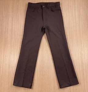 Pantaloni Vintage Levis 517 Slacks Uomo 35x30 Marrone Dacron Poliestere Azione Sta-Prest - Foto 1 di 12