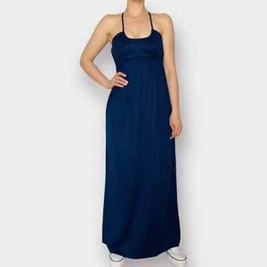 Maxi abito blu navy Distraction at Bonwit Teller anni 70 - Foto 1 di 6