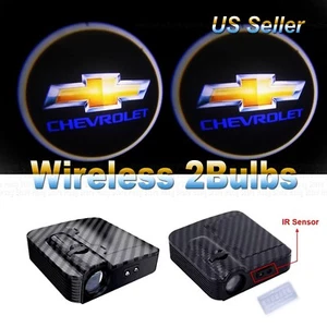 2 Bulbs 3D Wireless Chevrolet Ghost Shadow Projector Logo LED Courtesy Door Step - Picture 1 of 7