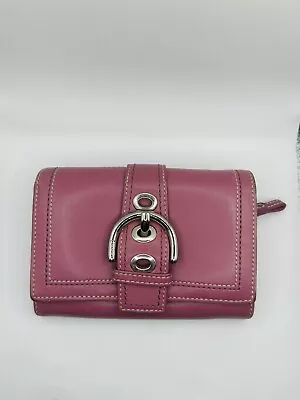 Coach Single Fold Leather Wallet - Purple • 5.50€