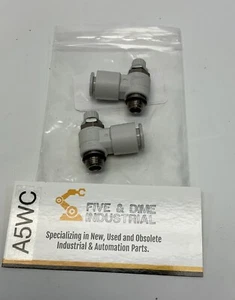 SMC AS2201F-U01-08 Speed Controller UNI1/8, for 5/16" Tube Lot of 2 - Picture 1 of 5