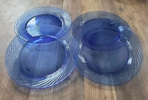 Lote de 4 platos de cena de vidrio azul cobalto Pyrex - Imagen 1 de 7