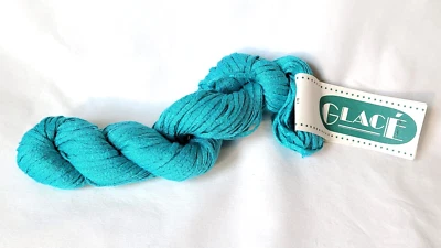 BERROCO Turquoise Glace Ribbon Yarn 1 Hank New, Color 2380 Dye Lot 99 100% Rayon - Image 1 of 2