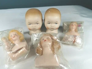 LOTE DE PORCELANA NUEVA - 2 cabezas de muñeca + 3 kits de muñecas diferentes: cabeza, brazos y pies  - Imagen 1 de 10