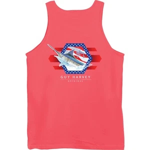 Guy Harvey Resolution Fish Boat Beach Tank Top.. Pick Size.. Fast Ship....Coral - Picture 1 of 6