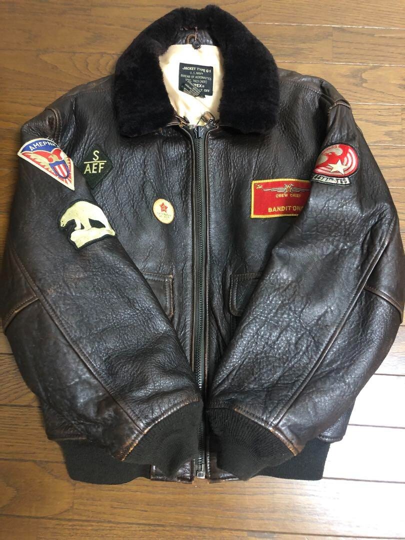 コムドットやまと着用】AVIREX TOP おそく GUN レザージャケット 美品 