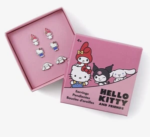 Hello Kitty & Friends Stud Earrings Set 3 Pairs New Gift Box Cute Kawaii Style - Picture 1 of 5