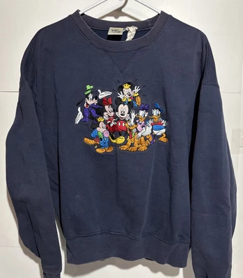 Sudadera De Colección Disney Store Crew Mujer S Bordada Mickey & Friends Años 90 LEER Foto 1 de 4