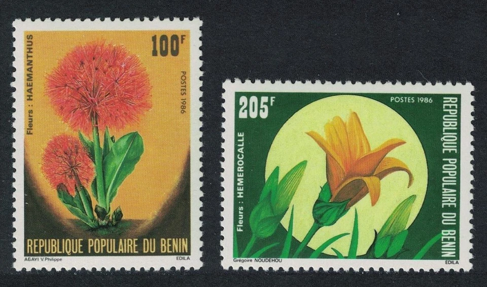 Benin Flowers 2v 1986 MNH SG#1019-1020 - Image 1 of 1