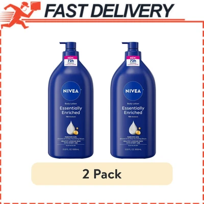 NIVEA Loción Corporal Esencialmente Enriquecida para Piel Seca, Botella Bomba 33.8 Fl OZ, 2PK Foto 1 de 4