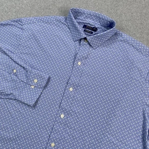 Camisa Polo Ralph Lauren Para Hombres XL Abotonada Micro Paisley Rendimiento Faro - Imagen 1 de 16