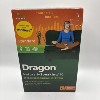 Nuance Dragon Naturally Speaking 10 Speech Recognition Software (PC) SEALED - Image 1 of 4