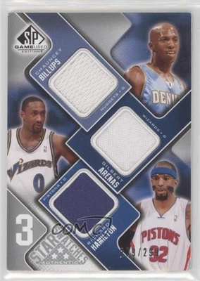 2009-10 SP Game Used 3 Star Swatches /299 Chauncey Billups Gilbert Arenas HOF - Image 1 of 2