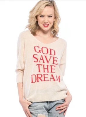 Suéter WILDFOX Etiqueta Blanca Dios Salve El Sueño Talla L Grande Foto 1 de 4