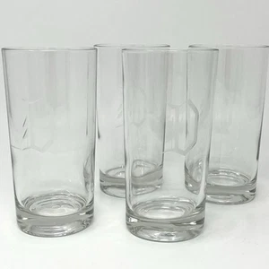Detroit Tigers MLB 12 oz Drinking Glasses Set of 4 “D” Logo Etched Clear Barware - Picture 1 of 7