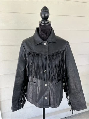 Steve Madden faux Fringe Leather Jacket NWT Foto 1 de 4