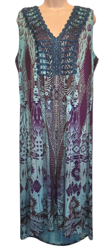 Vestido World Unity Elástico Multicolor Sin Mangas Talla 2X Foto 1 de 1