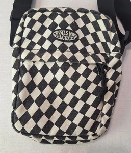 Petals & Peacocks Mini Backpack Black & White Checkerboard Bag Womens - Picture 1 of 7