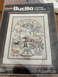 Bucilla 40091 Horse Collection Horses Counted Cross Stitch Kit NEW sealed - Picture 1 of 2