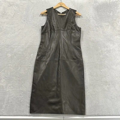 Vestido midi de cuero Dolce & Gabbana Italia para mujer XL marrón guepardo de colección años 90 Foto 1 de 4