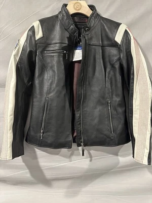 Jaqueta feminina BMW Motorrad Club tamanho M couro blindado motocicleta - Imagem 1 de 4