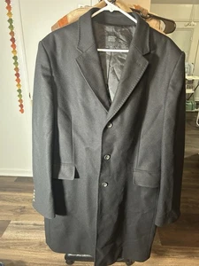Men’s Express Design Studio Long Black Wool Coat- XL - Picture 1 of 14