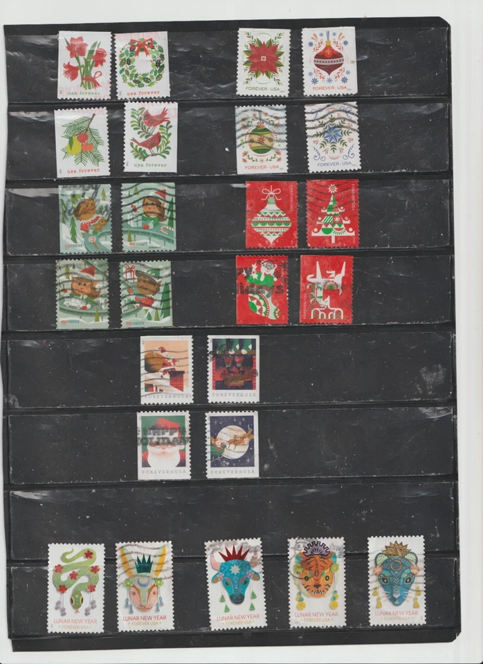 USA Used Stamps 2021 to 2025 Xmas and New Years all off paper VF - Image 1 of 1