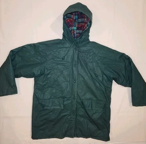 VTG SailMaker Outerwear Rain Hooded Jacket Green Lined Insulated Women's Medium - Picture 1 of 24