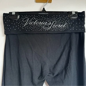 Victoria's Secret Bling leggings neri pieghevoli donna medio Y2K strass - Foto 1 di 10
