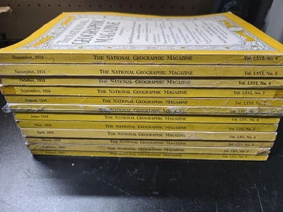 VINTAGE NATIONAL GEOGRAPHIC 1934 Complete Year - Image 1 of 4