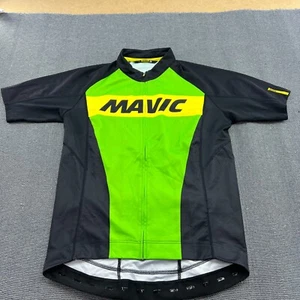 MAVIC Cycling Jersey Mens XL Full Zip Bicycle Short Sleeves Green Black - Picture 1 of 11