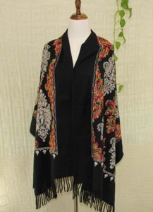 Sale New Embroidered large Vintage Paisley Cashmere Wool Soft Shawl Scarf 951 - Picture 1 of 12