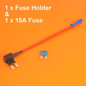 High Quality 12V Add A Circuit Piggy Back Fuse Holder For Mini Blades - 15 Amp - Picture 1 of 4