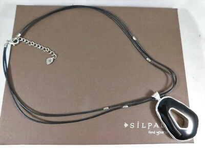 Collar Reversible SILPADA "DOBLE TOMA" Plata de Ley Ónix Pirita N2883 Foto 1 de 4