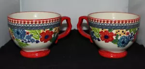 Pioneer Woman Dazzling Dahlias Soup Bowl / Large Coffee Cup Mug 27 oz Pair - Picture 1 of 4