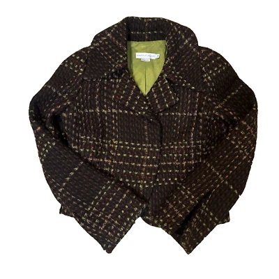 Blazer Garfield & Marks Talla 4 Marrón Cuello Alado Chaqueta $389 EE. UU. Foto 1 de 4