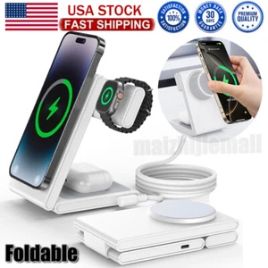 3In1 Foldable Charger Charging Station For Apple Watch Air Pods iPhone 16 15 14 - Picture 1 of 7