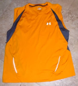 Camiseta sin mangas Under Armour Heat Gear dorada amarilla y gris para hombre XXL 2XL - Imagen 1 de 2