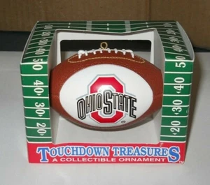 OHIO STATE BUCKEYES TOUCHDOWN TESORI CALCIO ALBERO DI NATALE ORNAMENTO - Foto 1 di 5