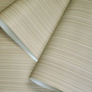 Modern Plain yellow burgundy vertical stria lines faux fabric textured wallpaper - Picture 1 of 12