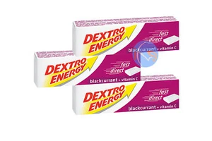 3 X DEXTRO ENERGY GLUCOSE TABLETS BLACKCURRANT 47G. ENERGY FOR SPORT & ENDURANCE - Picture 1 of 1