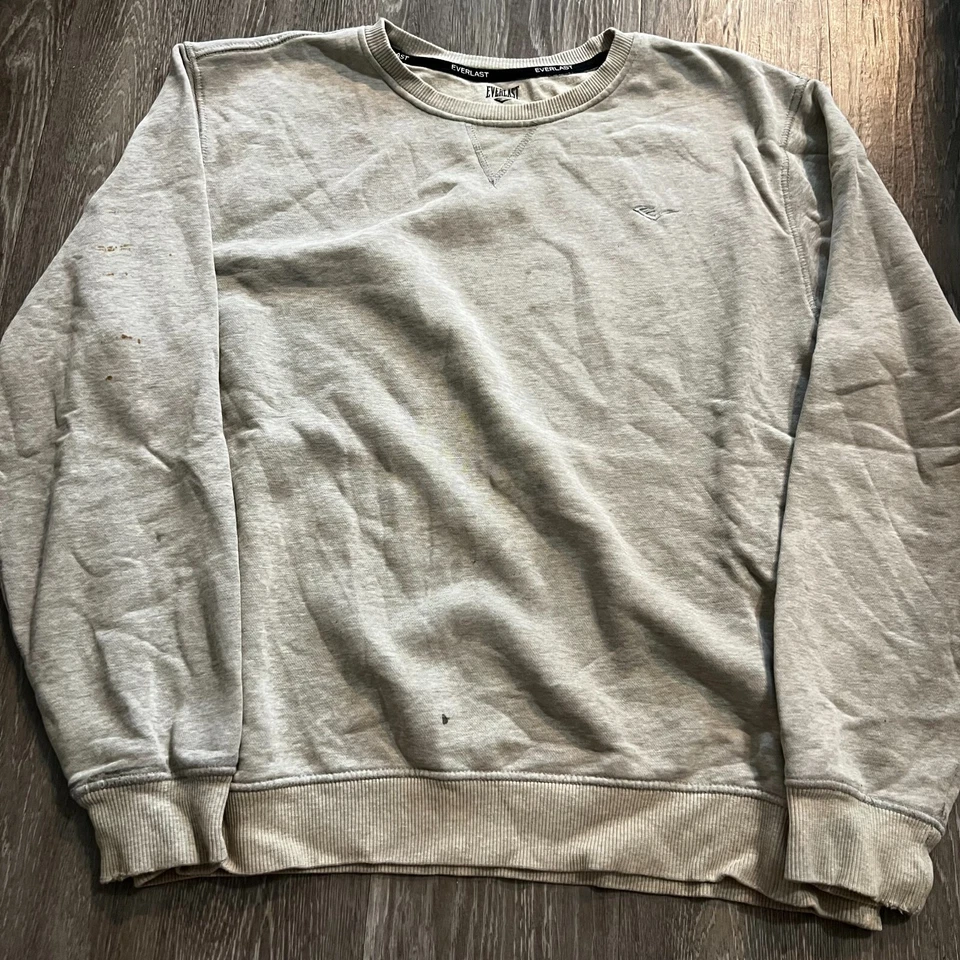 Everlast 灰色运动衫上衣长袖 M 中号男式 — 第 1/4 张图片