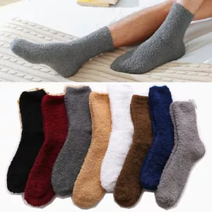 Unisex Fluffy Extremely Cozy Coral Velvet Socks Winter Warm Sleep Bed Floor Home - Picture 1 of 20