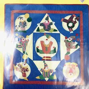 Balancing & Juggling Clowns "Circus Clowns" Applique Quilt Pattern 48" X 48" - Picture 1 of 3