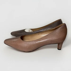 New Never Worn Salvatore Ferragamo Snakeskin Pumps Heels Leather Made Italy 8.5 - Picture 1 of 14