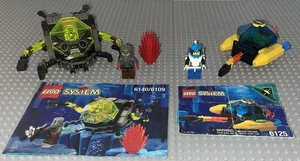 Lego 6125 6140 Lot 2 Aquazone Aquanauts Stingrays Complete Set Sea Sprint 9 Crab - Picture 1 of 7