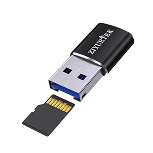 USB Micro SD Card Adapter, Aluminum USB 3.0 Portable Memory Card Reader Black - Afbeelding 1 van 8