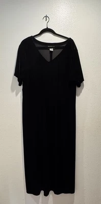 Vintage Robbie Bee Black Velvet Maxi Dress Women’s Plus Size 20W Short Sleeve - Image 1 of 4