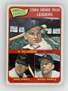 1965 Topps 1964 HOME RUN LEADERS Baseball Card #3 EX- Mickey Mantle Killebrew - Picture 1 of 9